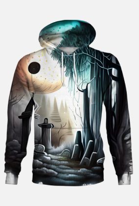 Gothic Moonlight in Graveyard and Forest