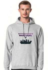 PL - Marzyciel - szara bluza z kapturem i kieszenią męska
