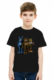 T-shirt chłopięcy FNAF Pięć Koszmarnych Nocy dla dzieci i młodzieży animatroniki
