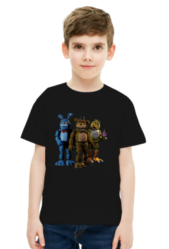 T-shirt chłopięcy FNAF Pięć Koszmarnych Nocy dla dzieci i młodzieży animatroniki