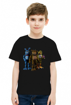 T-shirt chłopięcy FNAF Pięć Koszmarnych Nocy dla dzieci i młodzieży animatroniki