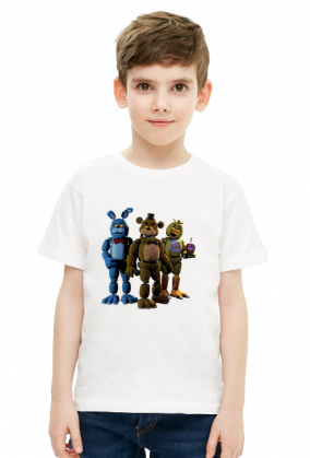 T-shirt chłopięcy FNAF Pięć Koszmarnych Nocy dla dzieci i młodzieży animatroniki