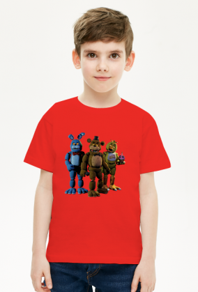 T-shirt chłopięcy FNAF Pięć Koszmarnych Nocy dla dzieci i młodzieży animatroniki
