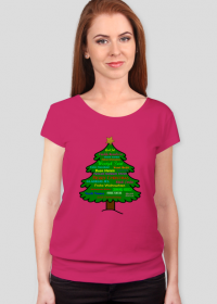 Koszulka Damska ze Ściągaczem - Boże Narodzenie - Życzenia świąteczne w wielu językach