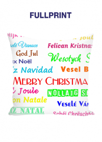 Poduszka „jasiek” z nadrukiem fullprint - Życzenia świąteczne w wielu językach