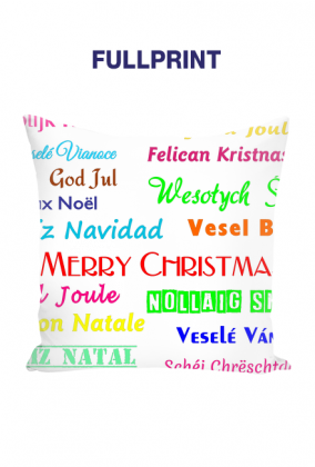 Poduszka „jasiek” z nadrukiem fullprint - Życzenia świąteczne w wielu językach