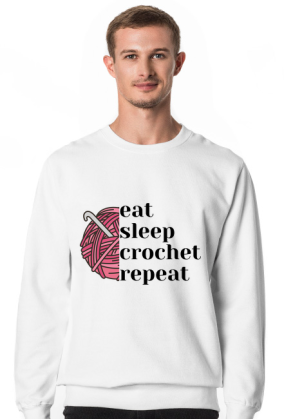 Bluza męska eat sleep crochet repeat