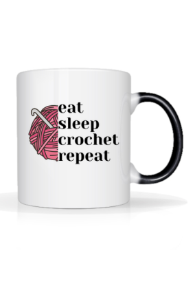 Kubek eat sleep crochet repeat