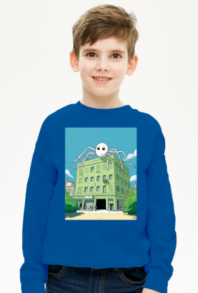 Spider climbing the building