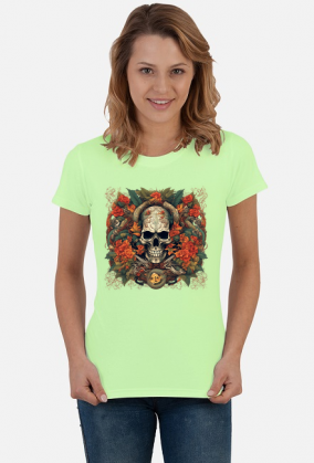 "Skull in Flowers V1" Damska