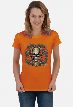 "Skull in Flowers V1" Damska