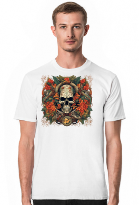 "Skull in Flowers V1" Męska