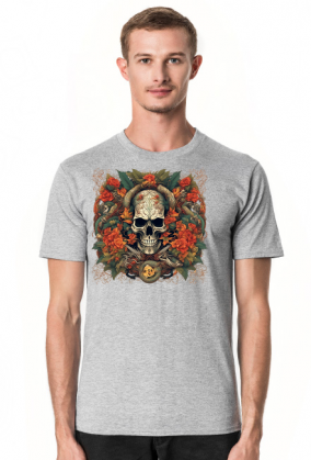 "Skull in Flowers V1" Męska