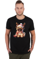 Uśmiechnięty mops renifer