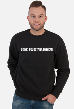 czarny sweter ''dzieci pozostaną dziećmi''