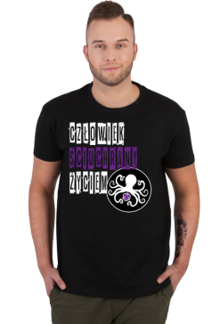 Ściuchrany T-shirt Męski (Czarny)