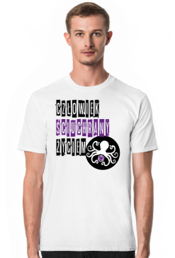 Ściuchrany T-shirt Męski (Biały)