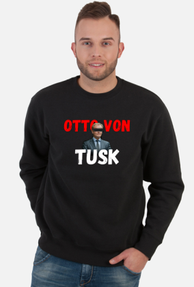 sweter czarny z napisem "Otto von Tusk" zabawny