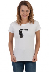 Bluzka damska "Seriously?" z kotem
