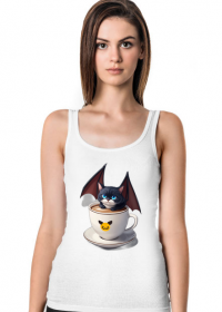 Bat Kitten on cup of coffee