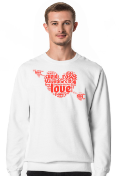 Walentynki design serce z napisów
