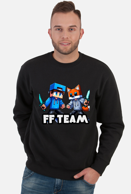 BLUZA BEZ KAPTURA FF TEAM - CZARNA WERSJA 1.0