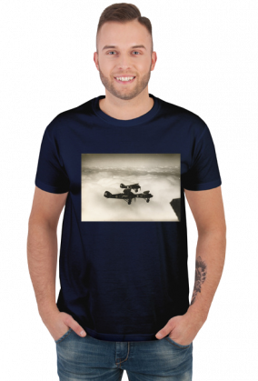 Koszulka męska samolot Szachownica Polska