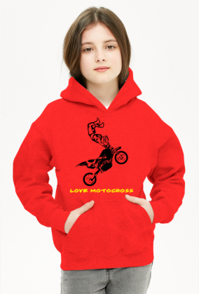 Bluza dziewczęca z kapturem love motocross
