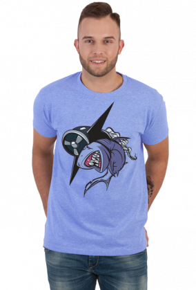 Koszulka męska komiksowa grafika latający rekin