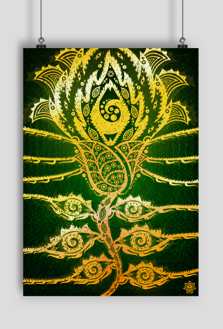 FIREPLANT GREEN Print 42x59cm (A2) - Dżuls Art