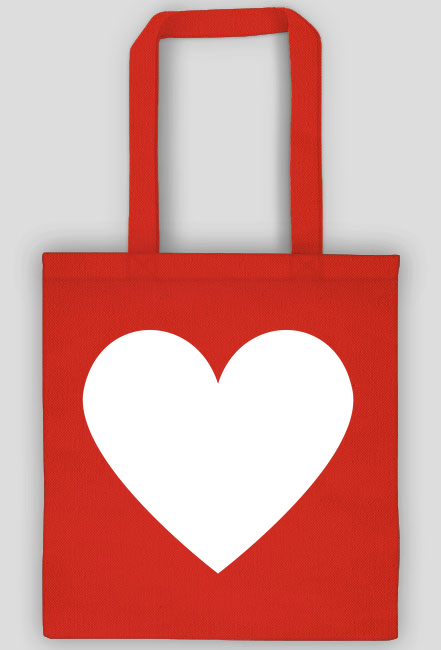 Eko Torba na Zakupy z Białym Sercem (różne kolory)