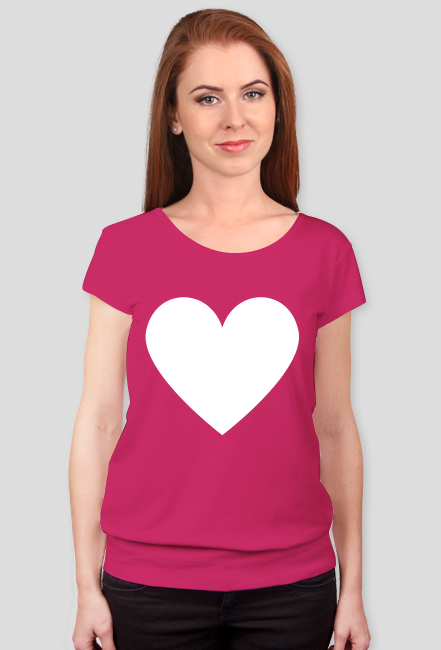Koszulka ze Ściągaczem z Białym Sercem (różne kolory)