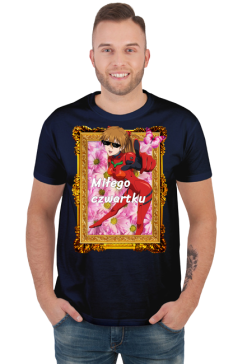 Miłego Czwartku - Asuka Langley - Evangelion - koszulka t-shirt męski