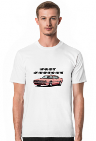 Fast furious t-shirt różowy samochód retro