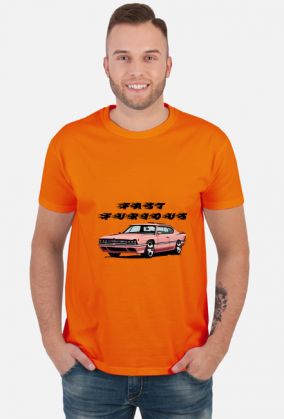 Fast furious t-shirt różowy samochód retro