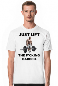 Just lift the barbell siłownia t-shirt jasny