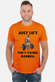 Just lift the barbell siłownia t-shirt jasny
