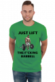 Just lift the barbell siłownia t-shirt jasny