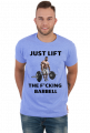 Just lift the barbell siłownia t-shirt jasny
