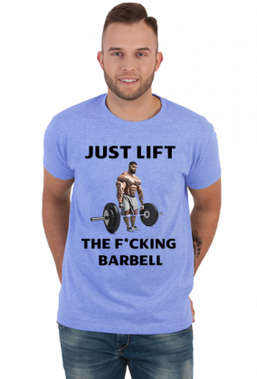 Just lift the barbell siłownia t-shirt jasny