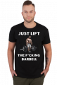 Just lift the barbell siłownia t-shirt ciemny