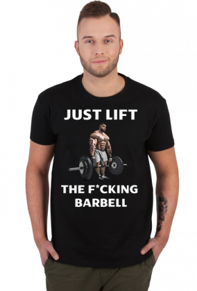 Just lift the barbell siłownia t-shirt ciemny