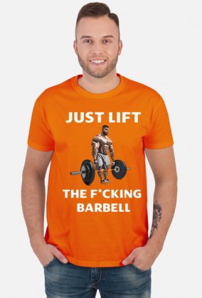 Just lift the barbell siłownia t-shirt ciemny