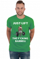 Just lift the barbell siłownia t-shirt ciemny