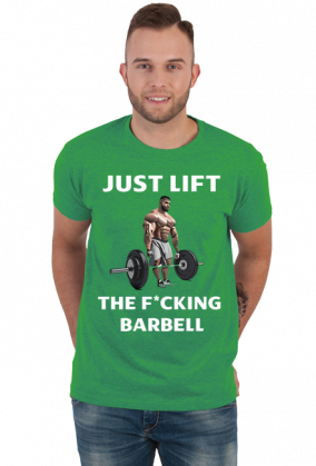 Just lift the barbell siłownia t-shirt ciemny