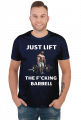 Just lift the barbell siłownia t-shirt ciemny