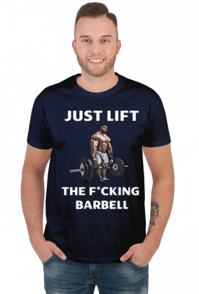 Just lift the barbell siłownia t-shirt ciemny