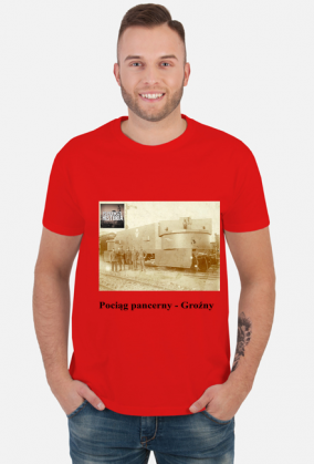 Koszulka męska pociąg pancerny Groźny