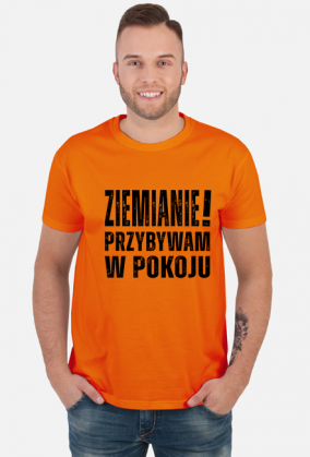 Ziemianie przybywam w pokoju - ufo kosmici koszulka t-shirt męski