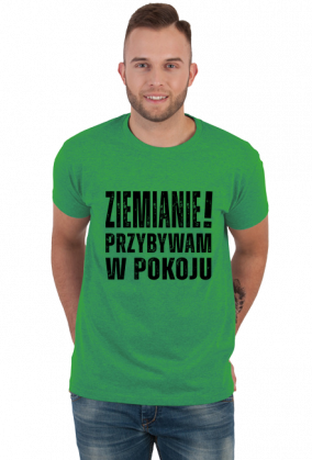 Ziemianie przybywam w pokoju - ufo kosmici koszulka t-shirt męski